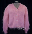Pink Women's Mohair Cardigan Sweater