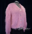 Pink Women's Mohair Cardigan Sweater