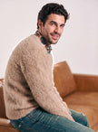 Men's Ultra-Soft Angora V-Neck Sweater