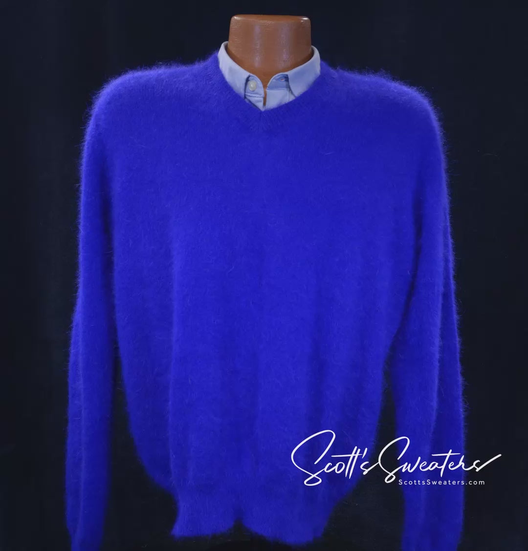 Men's Ultra-Soft Angora V-Neck Sweater | Luxurious & Warm