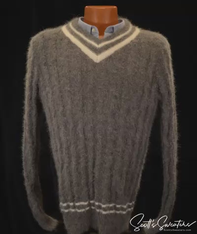 Men's Tennis Sweater - Ultra-Soft Angora Modern Classic Style